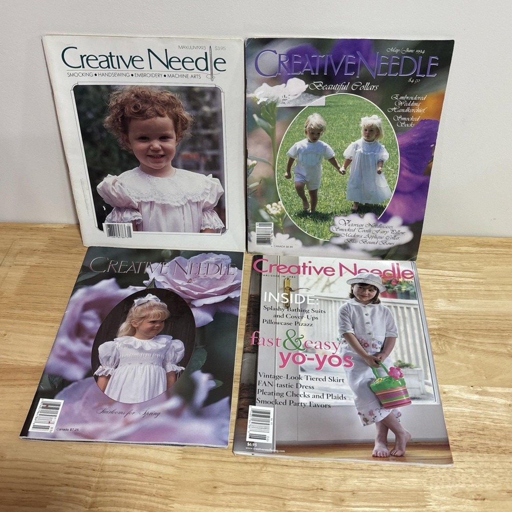 Lot‎ 4 Creative Needle Smocking Hand Sewing 1993-2008 Embroidery Insert Patterns
